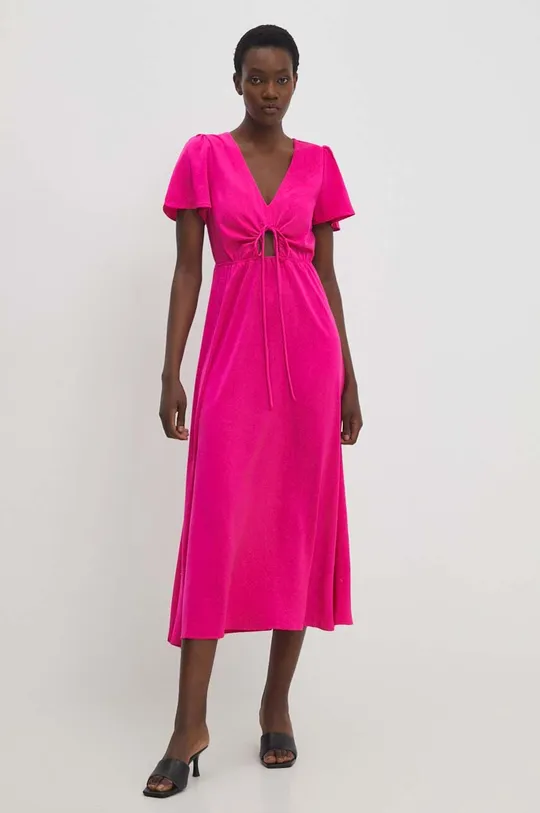 roza Obleka Answear Lab Ženski