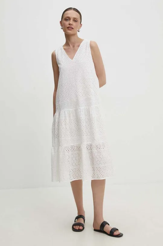 biały Answear Lab sukienka bawełniana Damski
