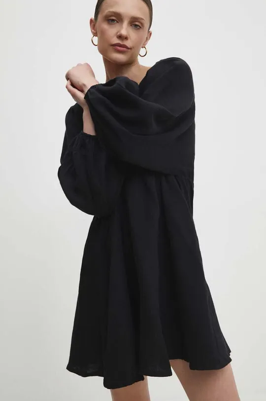 crna Pamučna haljina Answear Lab Ženski