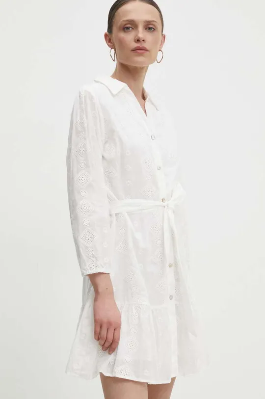 bijela Pamučna haljina Answear Lab Ženski
