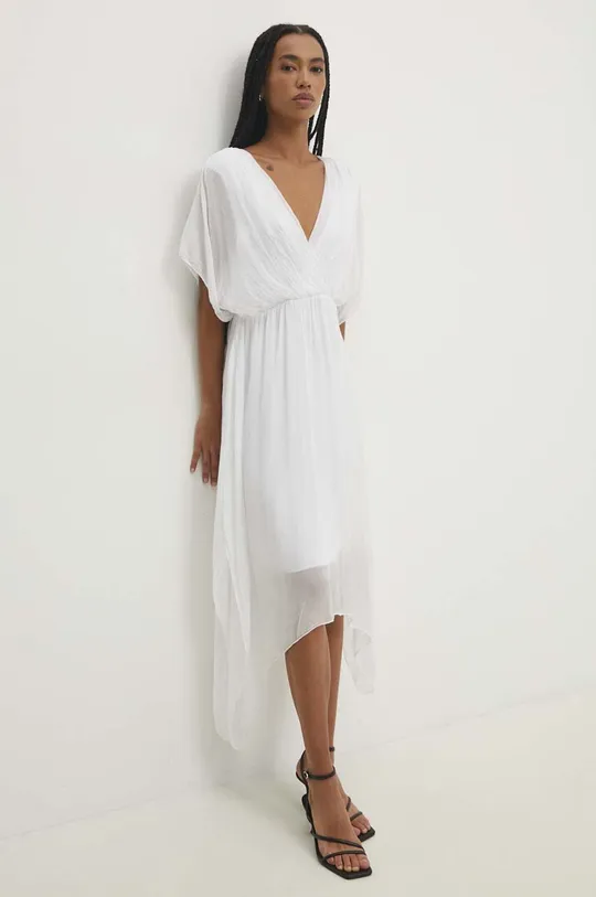 λευκό Φόρεμα με μετάξι Answear Lab Γυναικεία