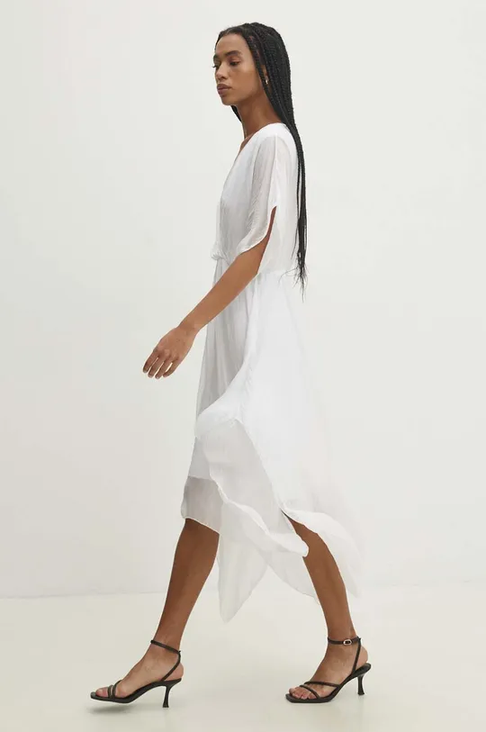 λευκό Φόρεμα με μετάξι Answear Lab