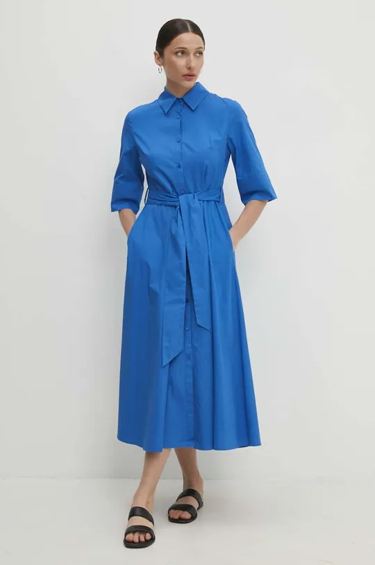 блакитний Бавовняна сукня Answear Lab Жіночий