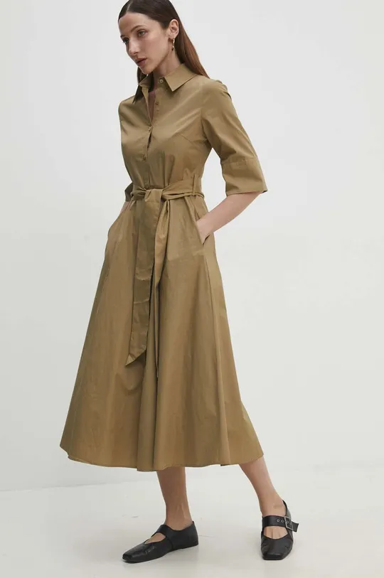 Бавовняна сукня Answear Lab коричневий