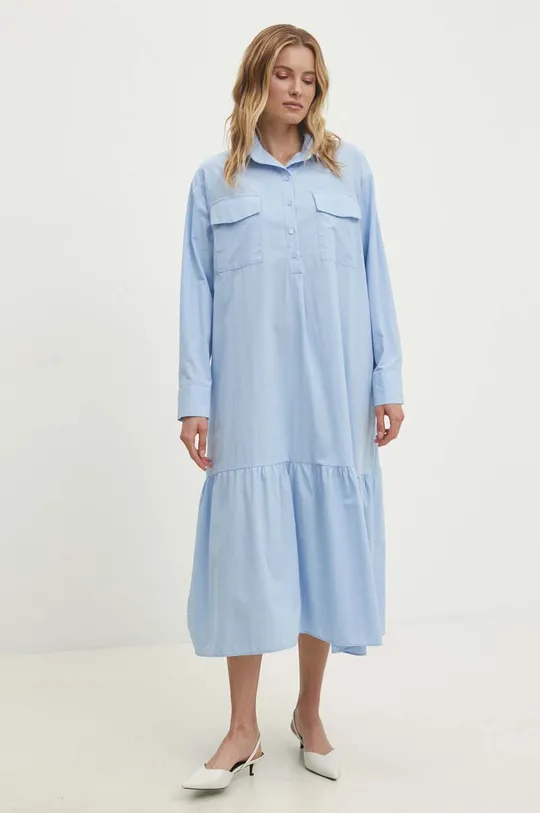 Bavlnené šaty Answear Lab modrá