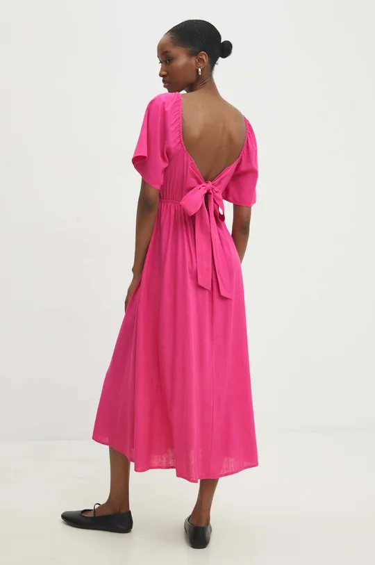 ružová Ľanové šaty Answear Lab Dámsky