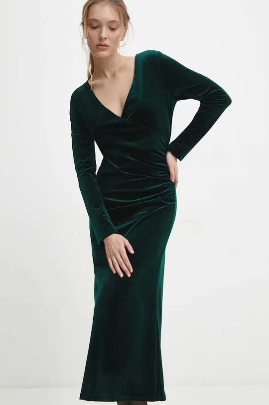 πράσινο Βελούδινο φόρεμα Answear Lab Γυναικεία