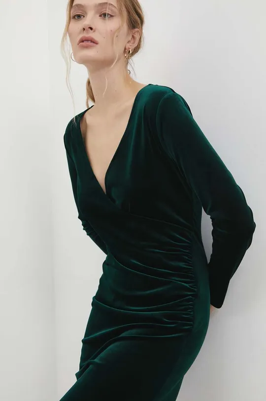 zöld Answear Lab bársony ruha