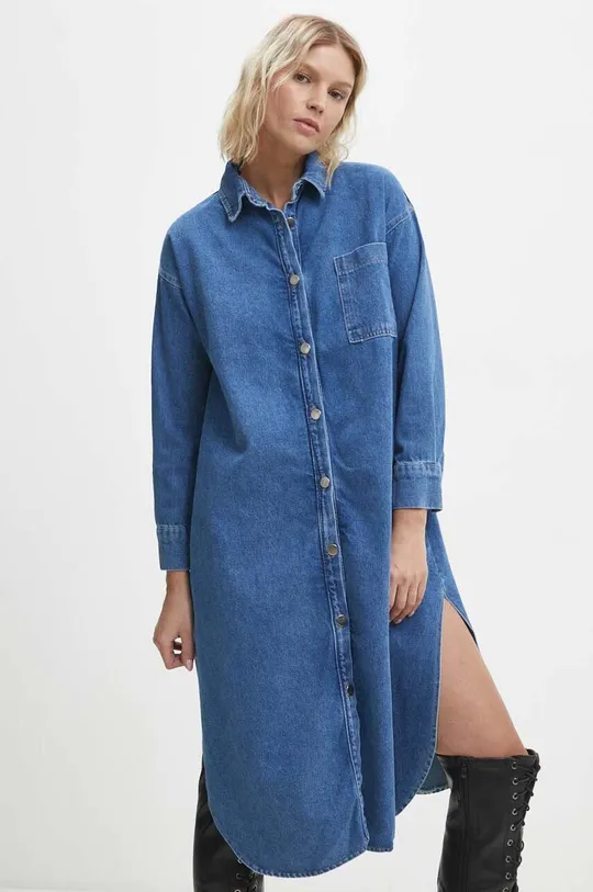 modra Jeans obleka Answear Lab Ženski