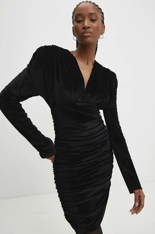 чорний Велюрова сукня Answear Lab Жіночий