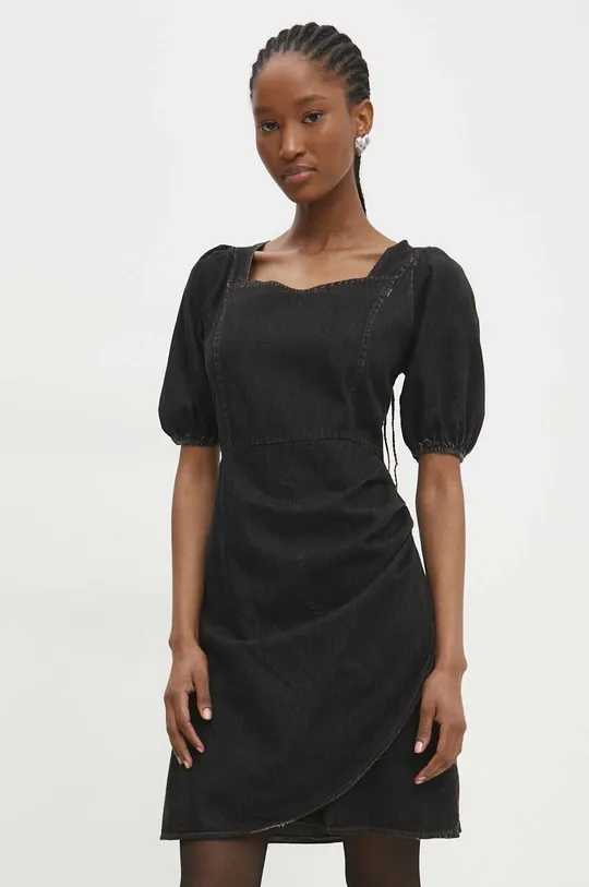 čierna Rifľové šaty Answear Lab