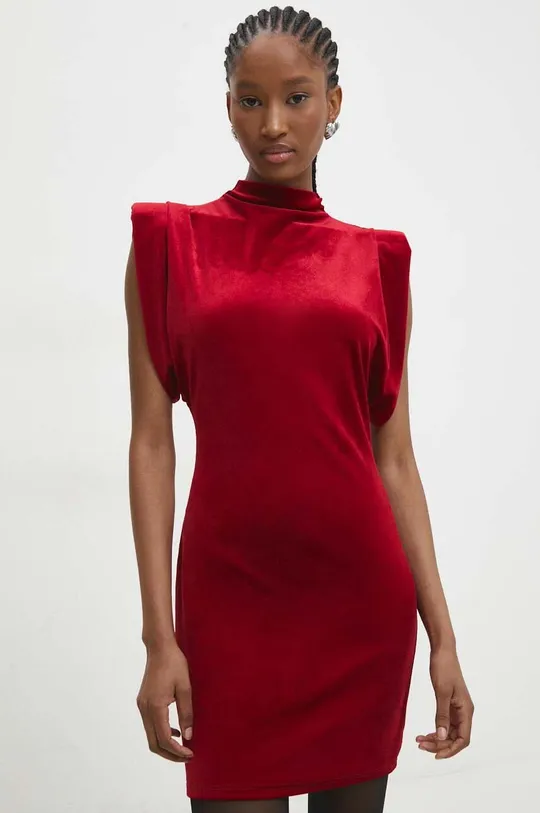 červená Zamatové šaty Answear Lab Dámsky