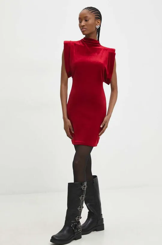 Велюрова сукня Answear Lab червоний