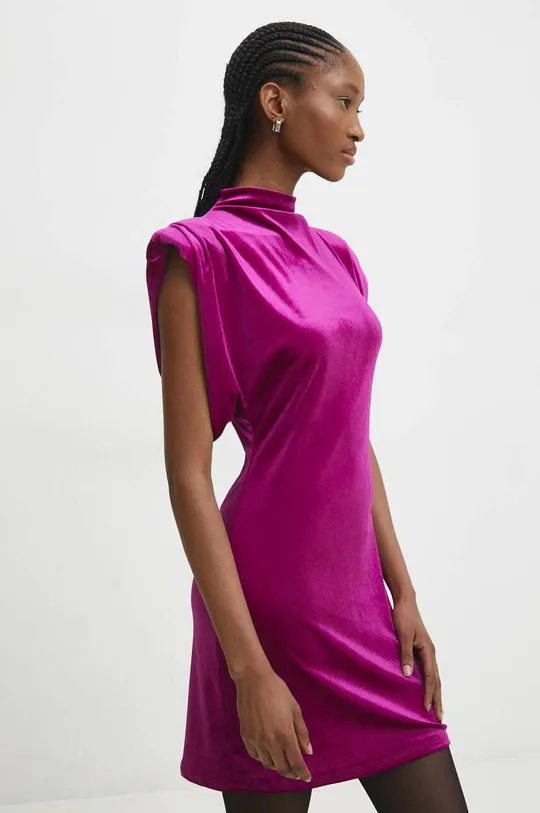 Платье из велюра Answear Lab розовый
