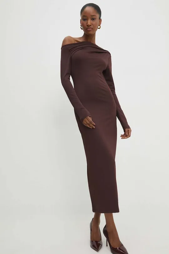 brązowy Answear Lab sukienka Damski
