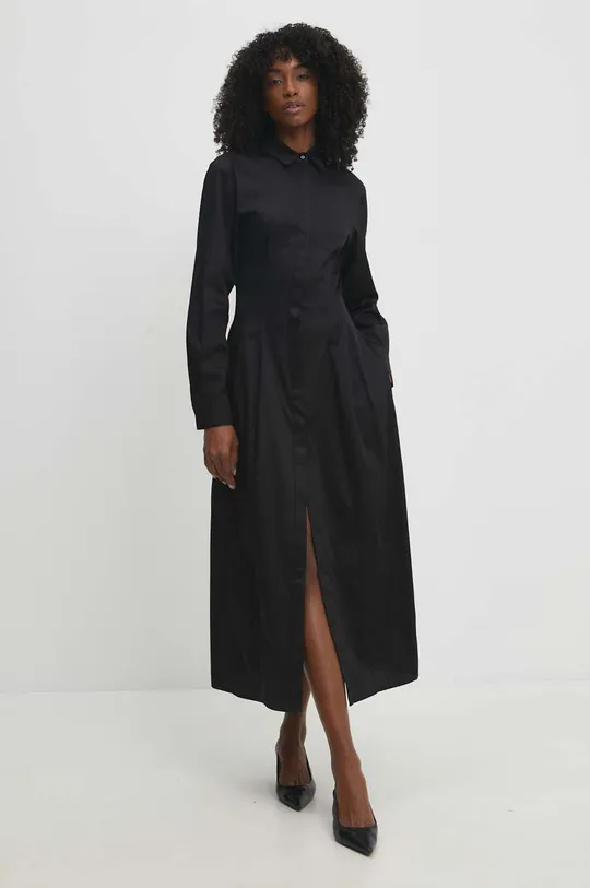 Pamučna haljina Answear Lab crna