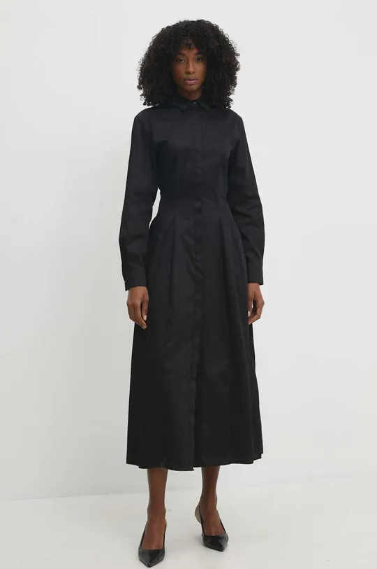 czarny Answear Lab sukienka bawełniana