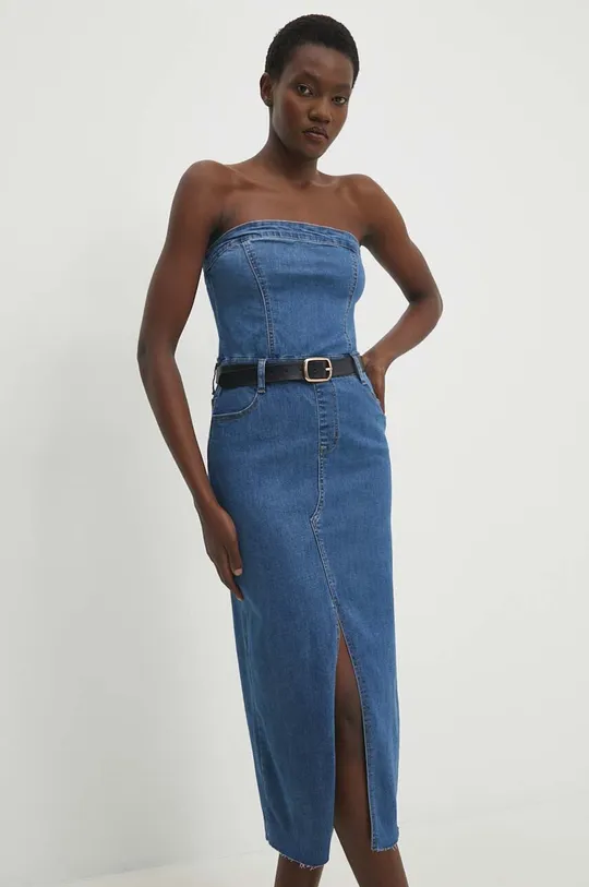 modra Jeans obleka Answear Lab Ženski