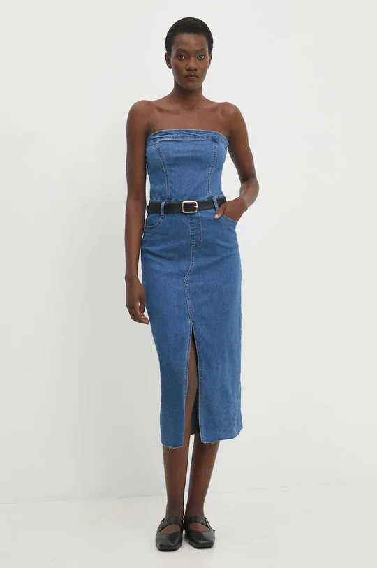 Jeans obleka Answear Lab modra