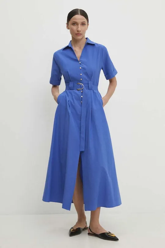 plava Pamučna haljina Answear Lab Ženski