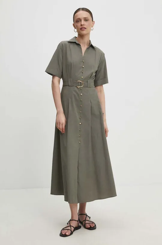 πράσινο Βαμβακερό φόρεμα Answear Lab Γυναικεία