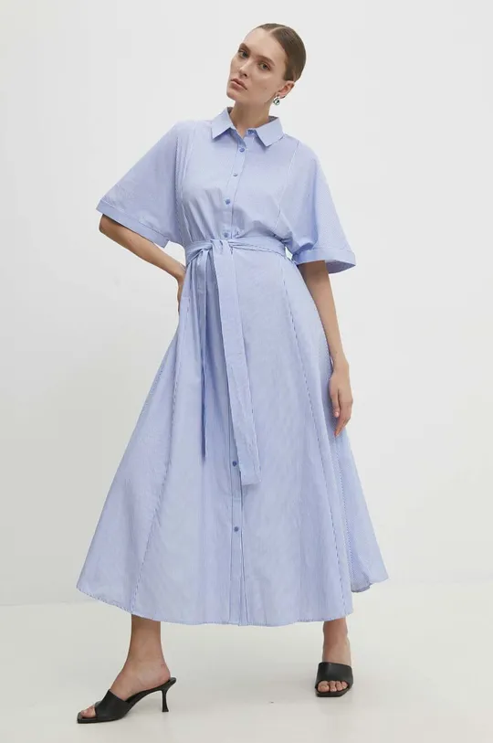 niebieski Answear Lab sukienka bawełniana Damski