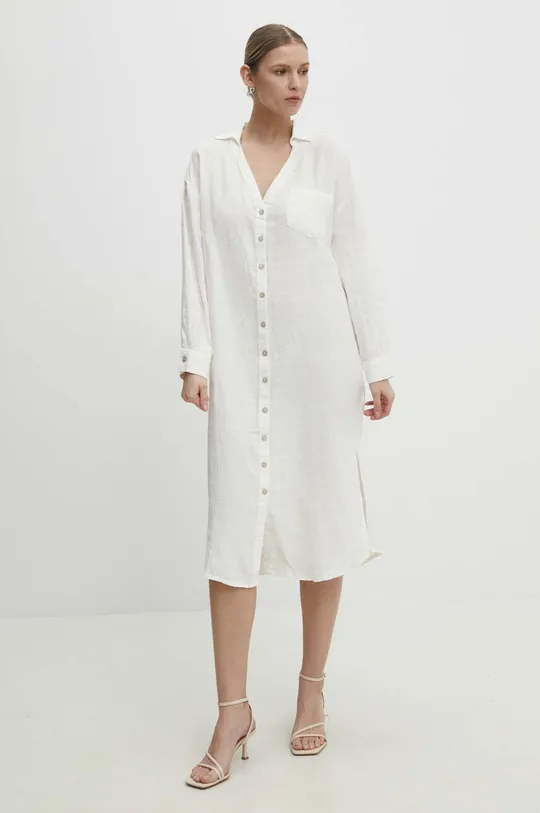 Льняна сукня Answear Lab білий