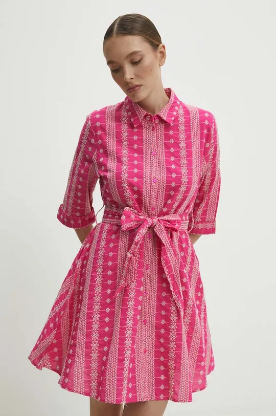 ροζ Βαμβακερό φόρεμα Answear Lab Γυναικεία
