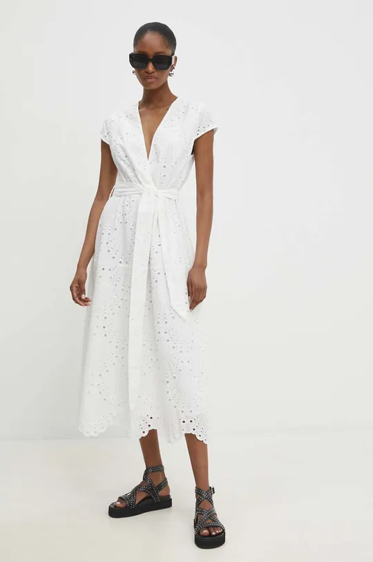 білий Бавовняна сукня Answear Lab Жіночий