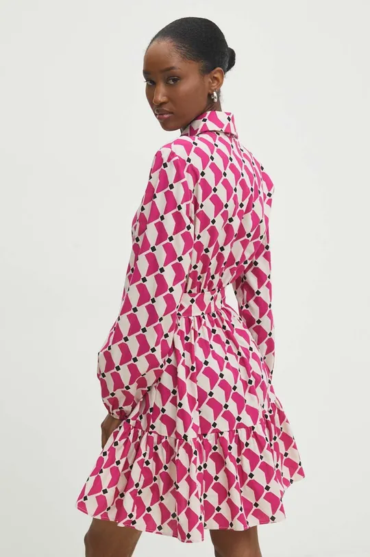 rózsaszín Answear Lab pamut ruha