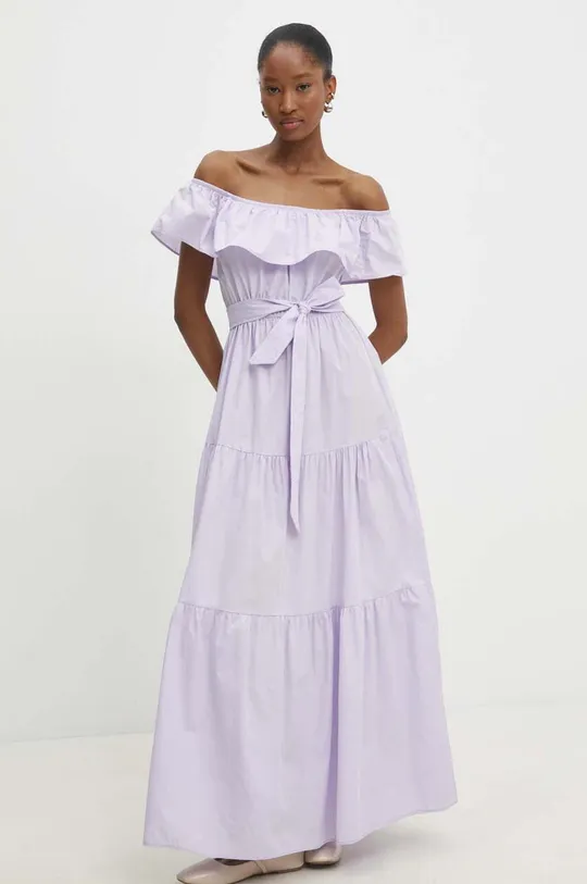 fioletowy Answear Lab sukienka bawełniana