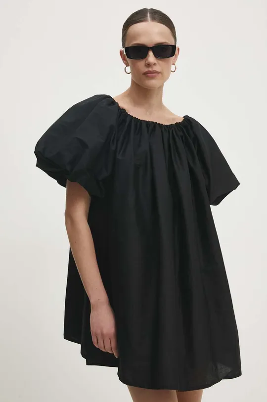 crna Pamučna haljina Answear Lab Ženski