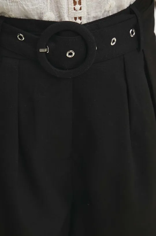 fekete Answear Lab vászon rövidnadrág