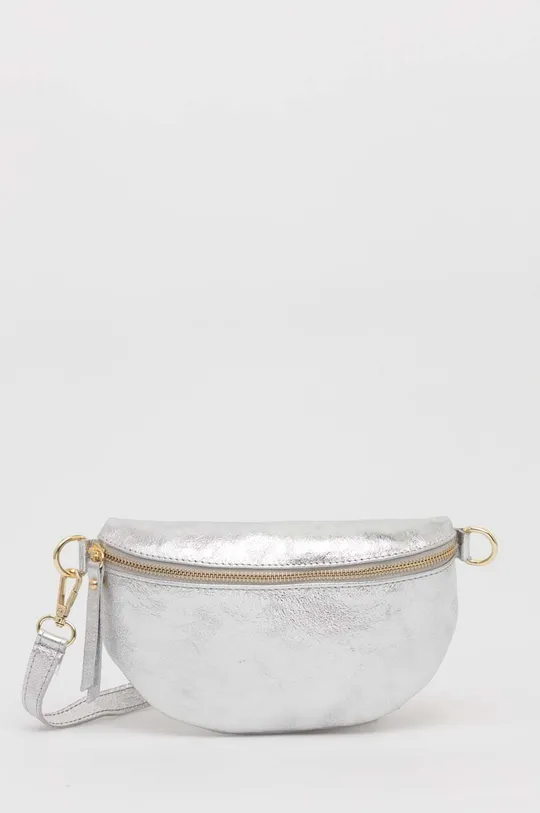srebrna Kožna torbica oko struka Answear Lab Ženski