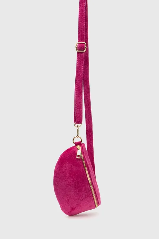 Semiš torbica za okoli pasu Answear Lab roza