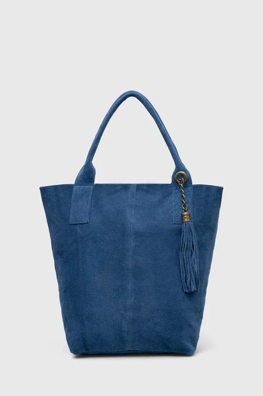modrá Semišová kabelka Answear Lab Dámsky