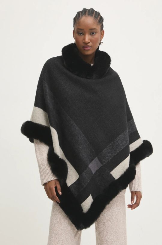 Answear Lab poncho pozostałe czarny x015.fos