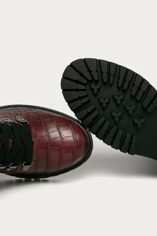 burgundské Answear Lab - Členkové topánky