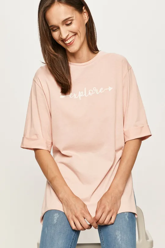 różowy Answear Lab - T-shirt Damski