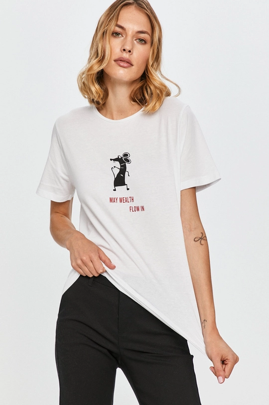 fehér Answear Lab - T-shirt