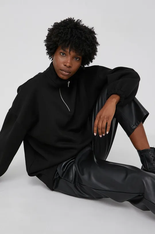 μαύρο Βαμβακερή μπλούζα Answear Lab Γυναικεία