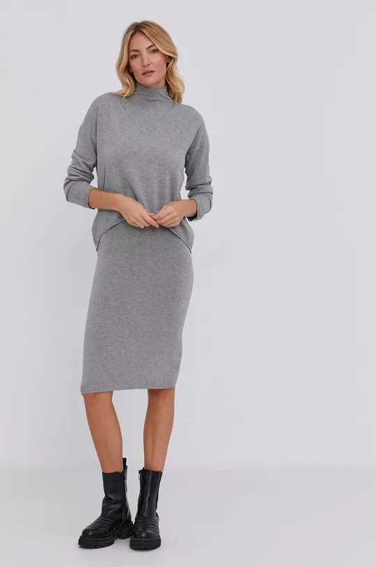 Šaty a sveter Answear Lab sivá
