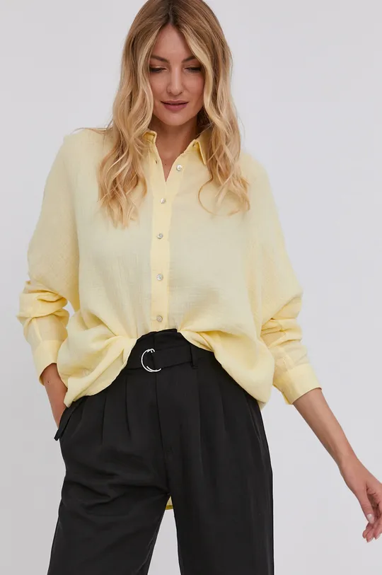 жовтий Бавовняна сорочка Answear Lab Жіночий