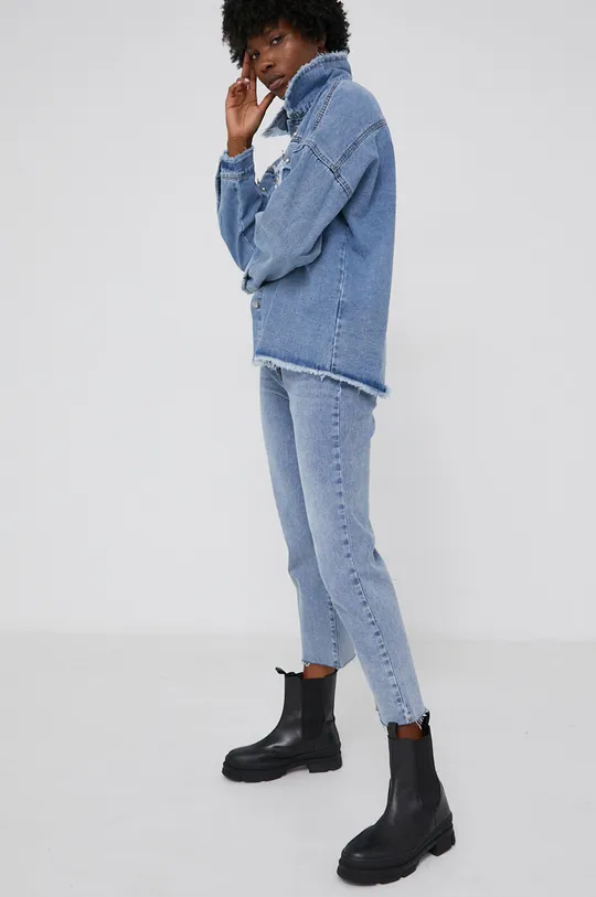 Answear Lab kurtka jeansowa niebieski