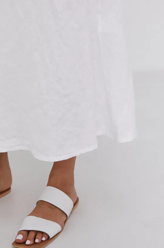 biela Ľanová sukňa Answear Lab Pure Linen