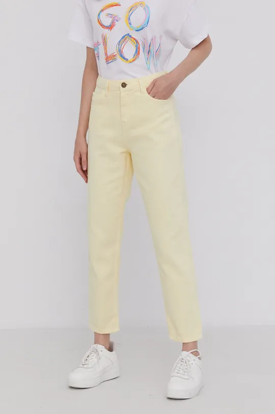 żółty Answear Lab Spodnie Damski