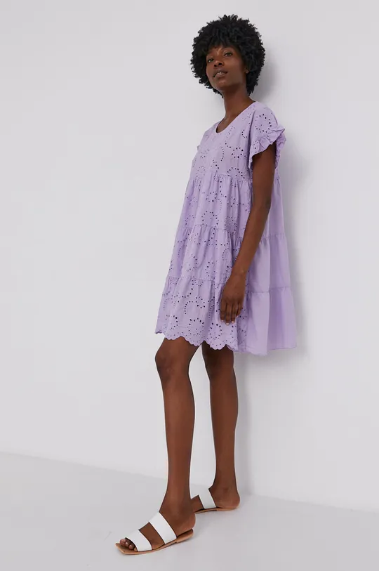 fioletowy Answear Lab Sukienka bawełniana Damski