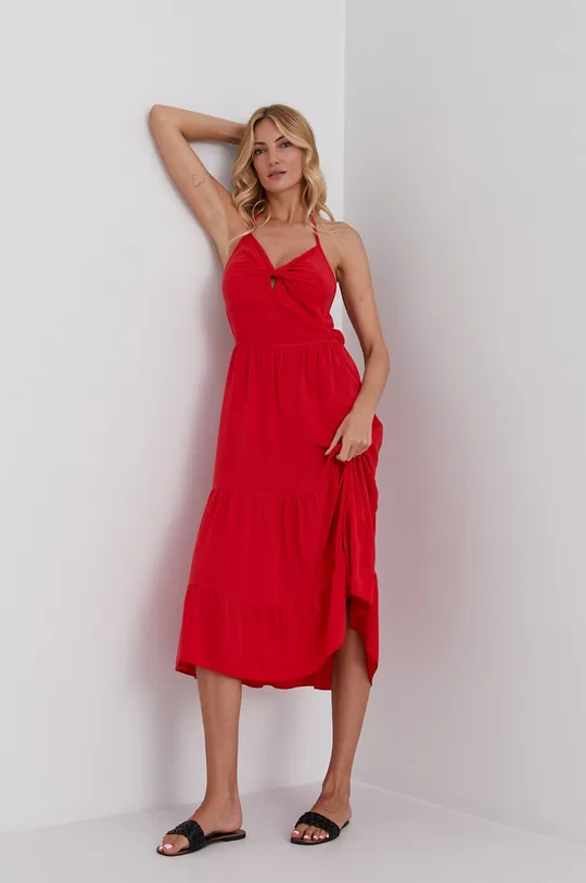 czerwony Answear Lab Sukienka Damski