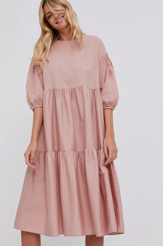 różowy Answear Lab Sukienka bawełniana Damski