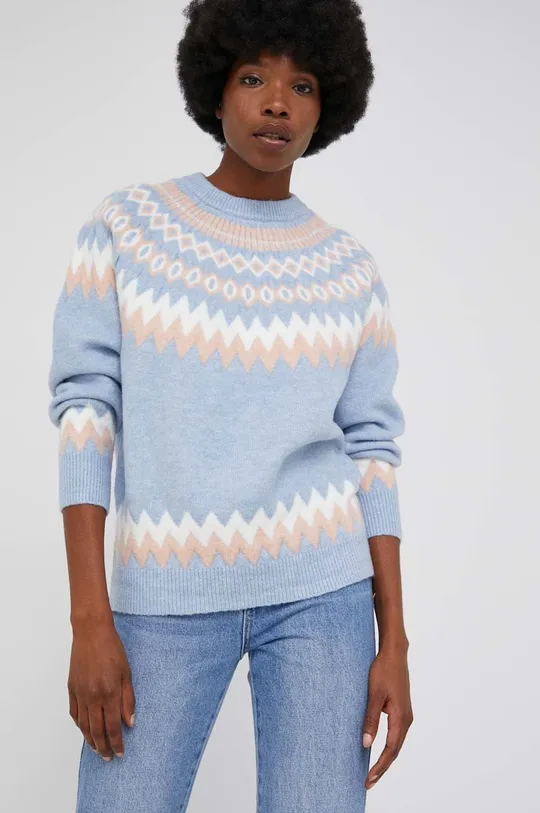 Answear Lab Sweter z wełną niebieski